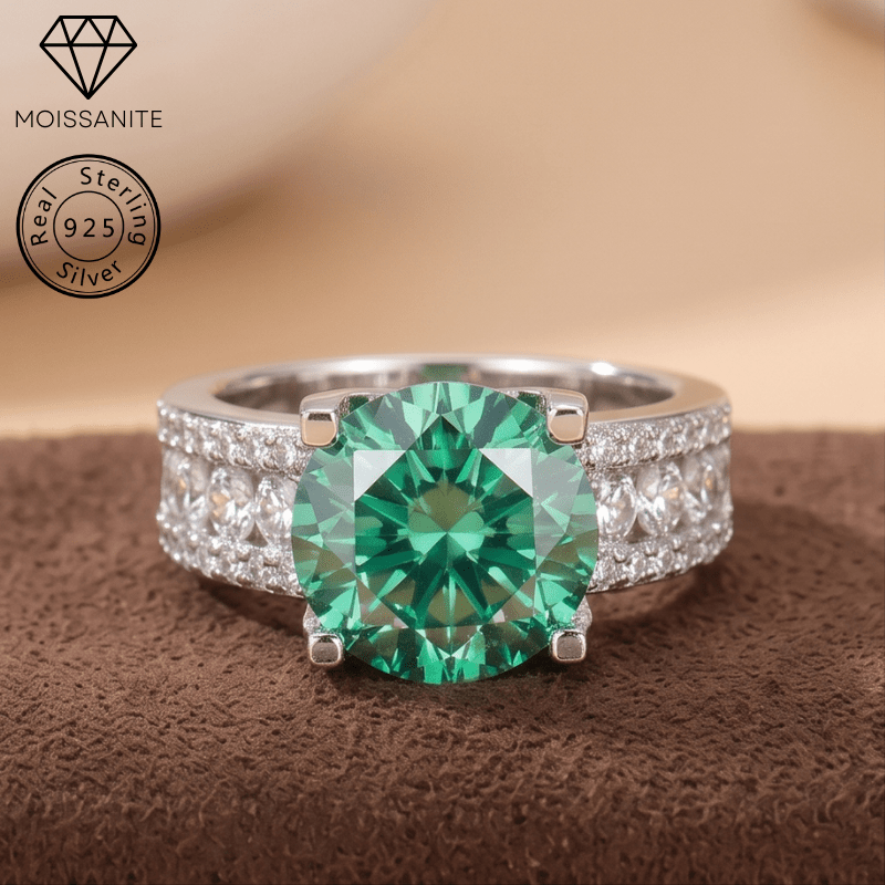 Men's Elegant Turquoise Moissanite Bull Head Ring